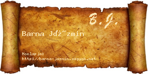 Barna Jázmin névjegykártya